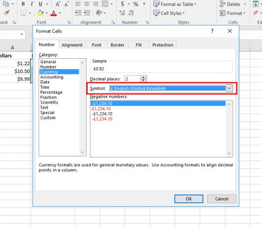 Verschillende valutasymbolen gebruiken in specifieke cellen in Excel Excel-valuta 3