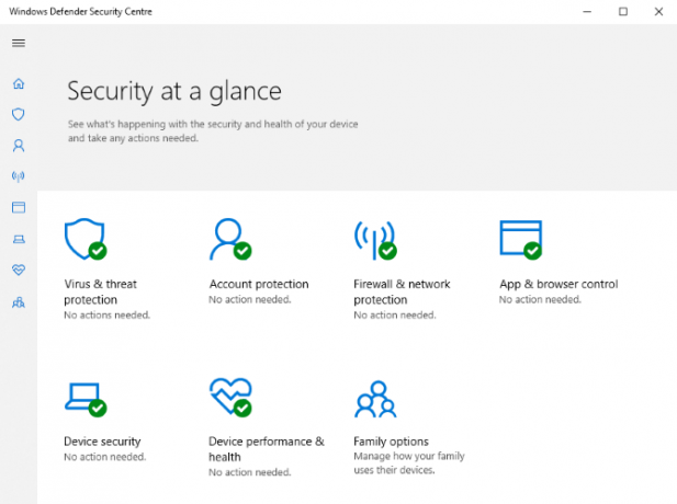 Windows Defender is toegankelijk via Windows-instellingen