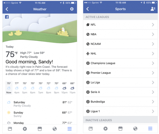 Geweldige Facebook-functies waarvan je nooit had gedacht om op Facebook te klikken WeatherSports iPhone