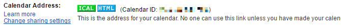 Hoe Google Calendar te integreren in Thunderbird Google Calendar ICAL Address 670x55