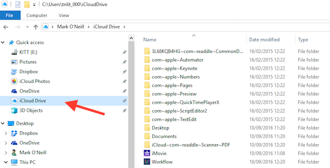 iCloud-configuratiescherm in Windows File Explorer Screenshot