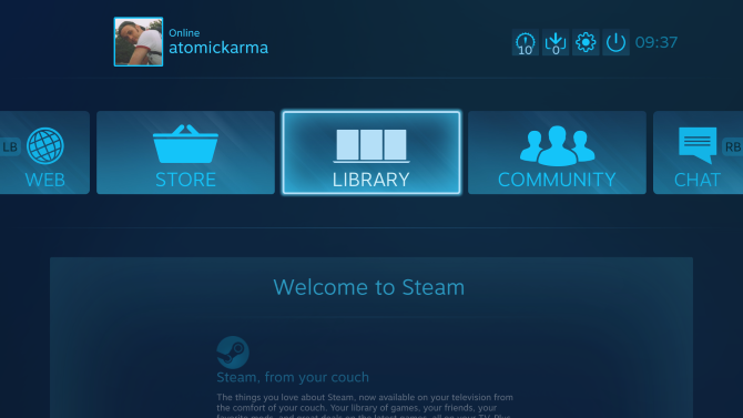 Steam Link-apparaatinterface