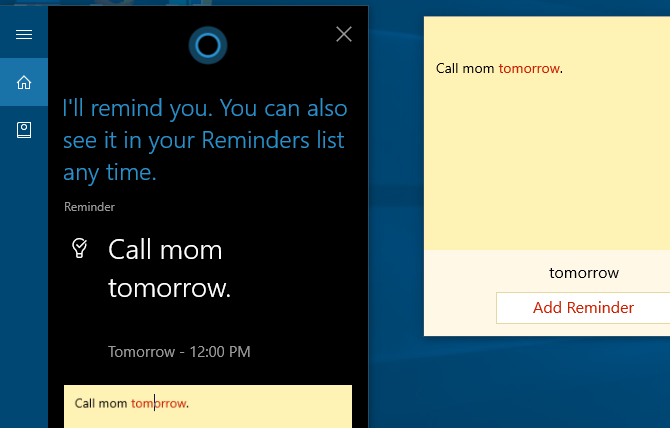 Cortana-herinnering