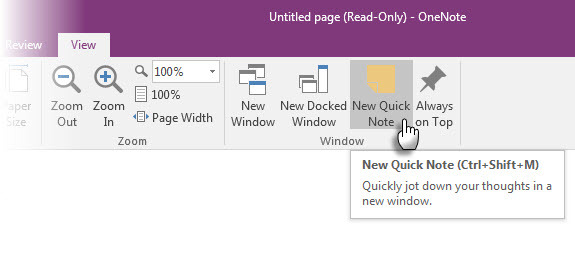 Microsoft OneNote - Nieuwe snelle notitie