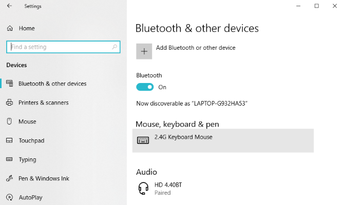 Bluetooth-instellingen Windows 10