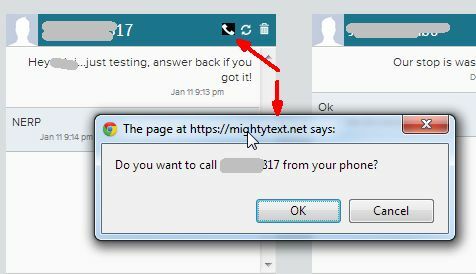 Maak en controleer uw telefoon SMS-berichten met MightyText voor Chrome mightytext10