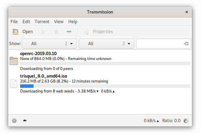 Transmission torrent-client voor Linux