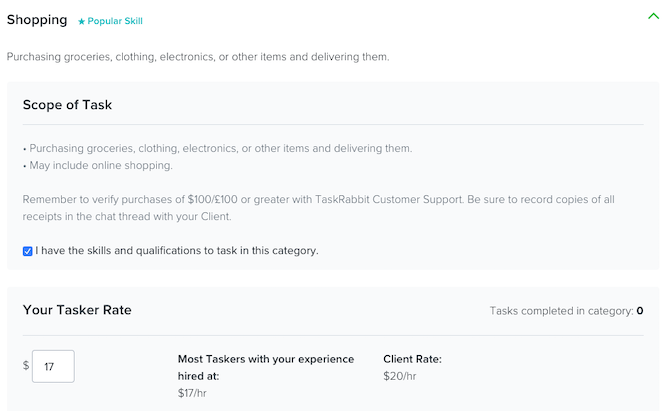 TaskRabbit Jobs in de categorie Winkelen