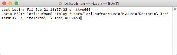 Speel een audiobestand af afplay op de opdrachtregel op Mac