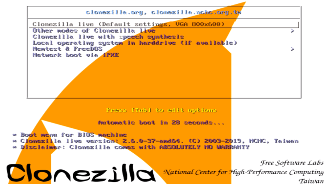 clonezilla optiemenu