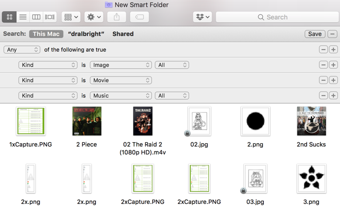 Mac Smart Folder filmbestanden