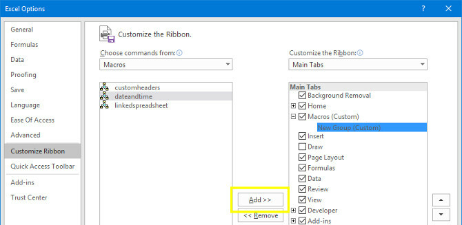 Excel macro toevoegen