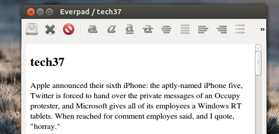 Everpad: de beste Evernote-client voor Ubuntu [Linux] everpad-notitie