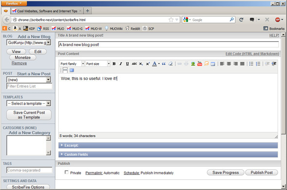 blogging-add-ons voor Firefox