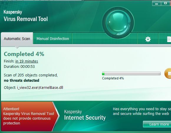 Controleer uw pc snel en gratis met de scanner van het Kaspersky Virus Removal Tool5