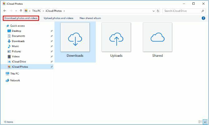 Download de optie voor foto's en video's in iCloud voor Windows