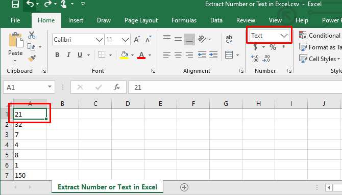 Getallen opgemaakt als tekst in Excel.
