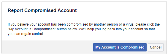 Meld een gecompromitteerd Facebook-account.