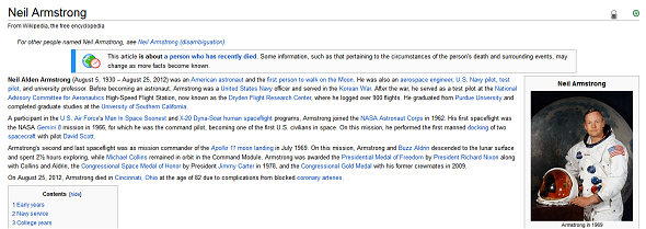 Meer informatie over Neil Armstrong & The Apollo 11 Moon Landing On The Web neil armstrong wikipedia