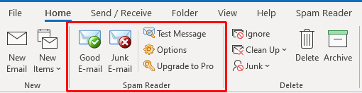 Outlook spamfilter spam-lezer