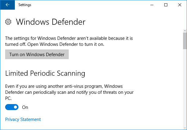 windows defender periodiek scannen