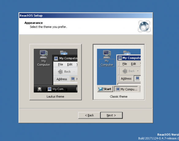 reactos beoordeling setupwizard7 thema