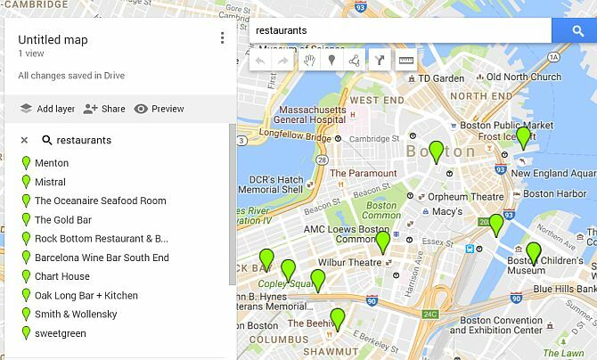 Google Maps-restaurants