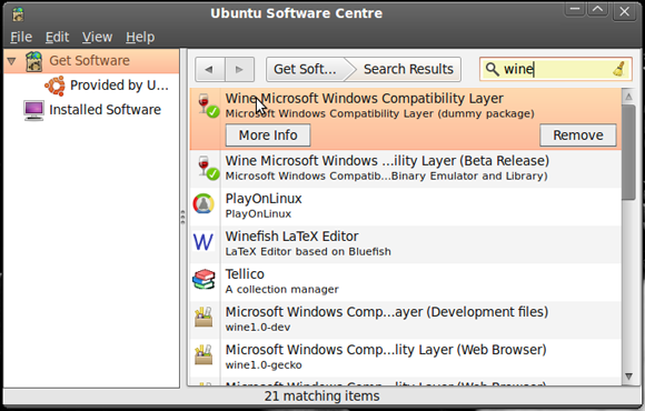 Door Wine te installeren, kunt u Windows-software op Linux uitvoeren