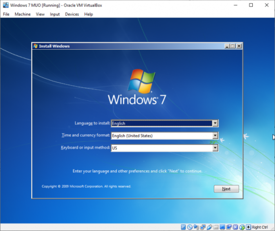 Windows 7 virtuele machine installeren os