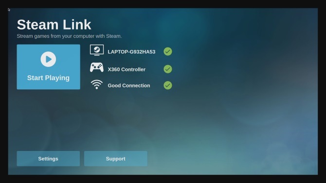 Hoofd Steam Link-configuratiemenu