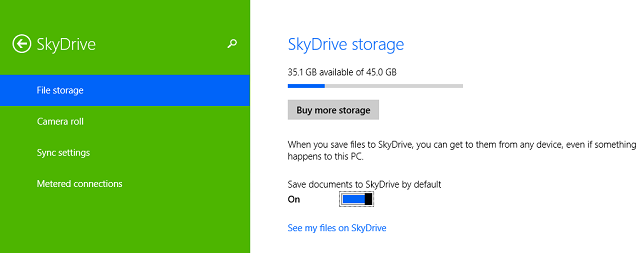 SkyDrive-opslagopties