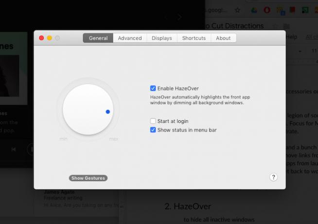 HazeOver, een macOS-app waarmee je je kunt concentreren