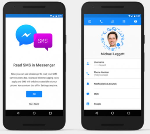 Facebook Messenger-sms