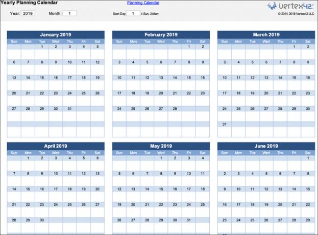 Jaarlijkse planning Excel-Excel-sjabloon