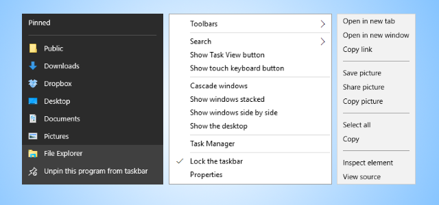 windows 10 contextmenu's interface