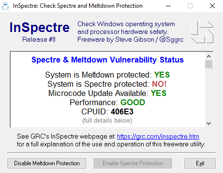 Gratis beveiligingshulpmiddelen - InSpectre detecteert Spectre- en Meltdown-kwetsbaarheden in uw CPU