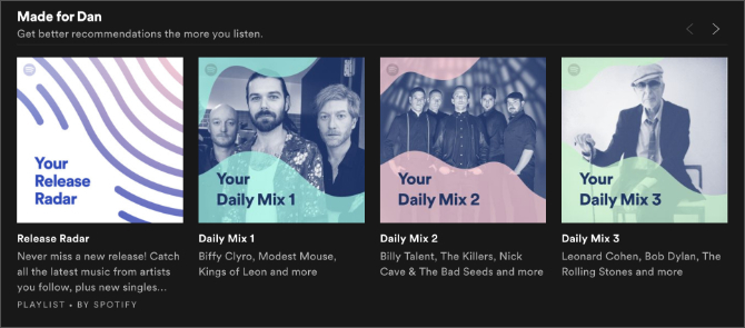 Afspeellijsten van Spotify Discovery