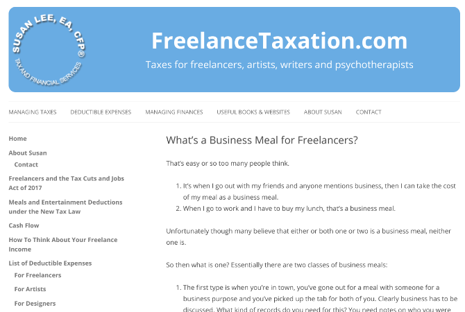 Susan Lee legt het reilen en zeilen van belastingen en financiële planning uit voor freelancers