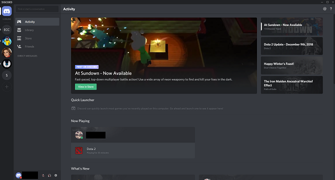 discord gamer chat-app screenshot