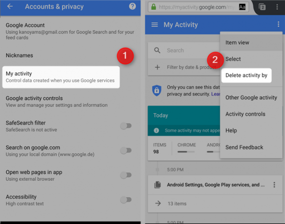 7 Gratis Google-services die u kosten Levensduur batterij en privacy google mijn activiteitenaccounts privacy