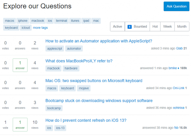 stack exchange Apple-site