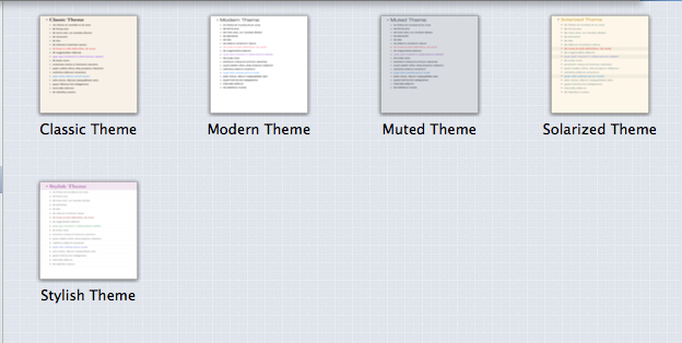 OmniOutliner-thema's