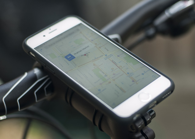 op de fiets gemonteerde iphone 6s