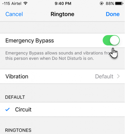 Hoe u specifieke contacten kunt toestaan ​​om "Niet storen" te omzeilen in iOS Emergency Bypass