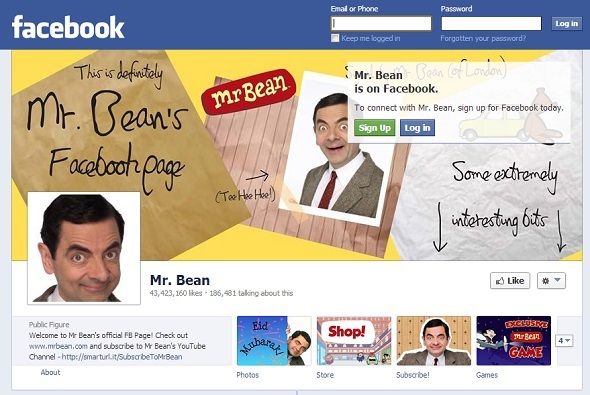 10 fictieve personages die waanzinnig populair zijn op Facebook, Facebook, Mr Bean