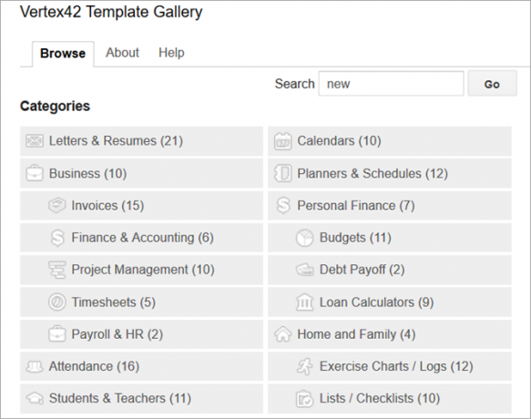 Vertex42 voor Google Spreadsheets-sjablonen