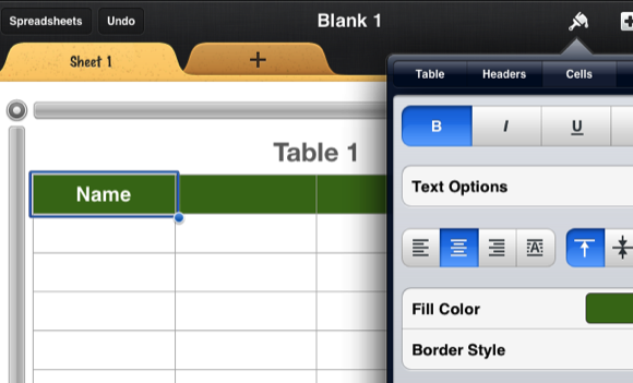 Een cool uitziend formulier maken in de tekstopties van Numbers '09 [iOS] 1