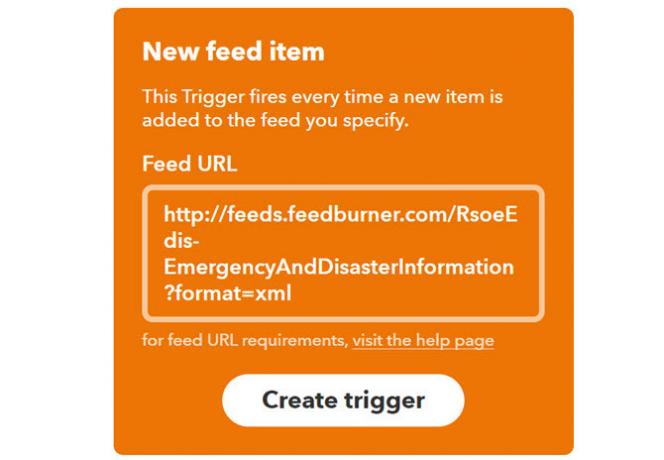 IFTTT Nieuwe RSS-feedtrigger