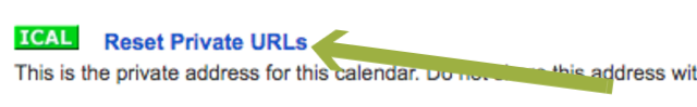 Reset iCal URL