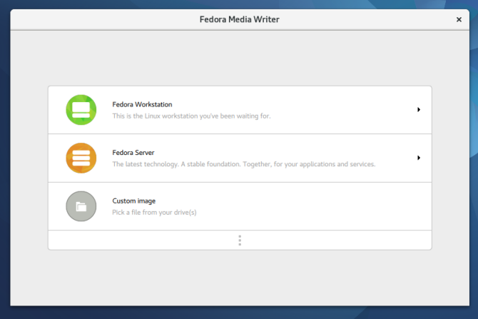 nieuwe fedora 25 fedora mediaschrijver